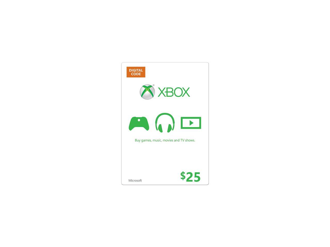 Xbox $25.00 giftcard, physical copy - Newegg.com