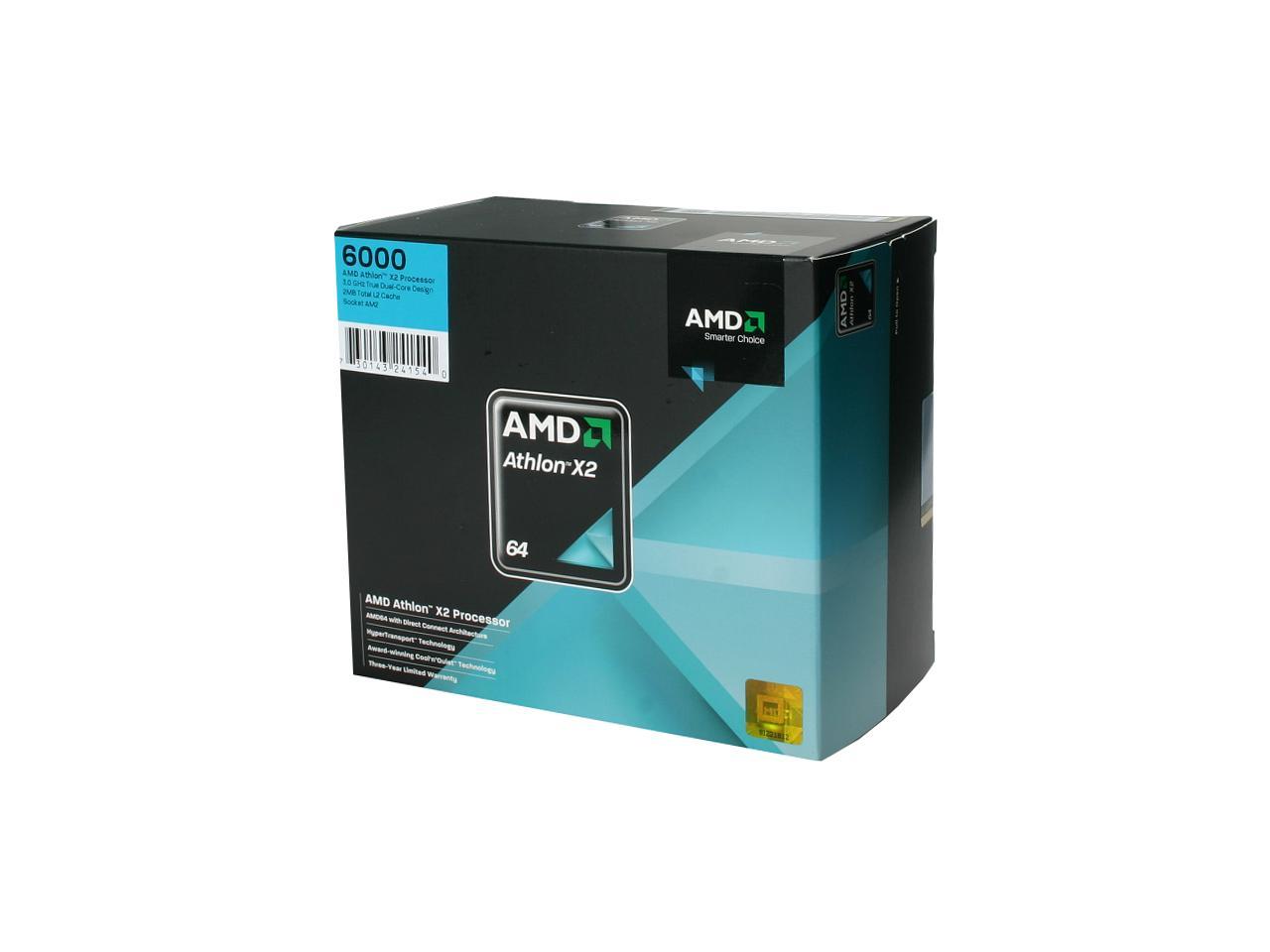 Amd Athlon 64 X2 6000 3 0 Ghz Socket Am2 Ada6000czbox Processor Newegg Com