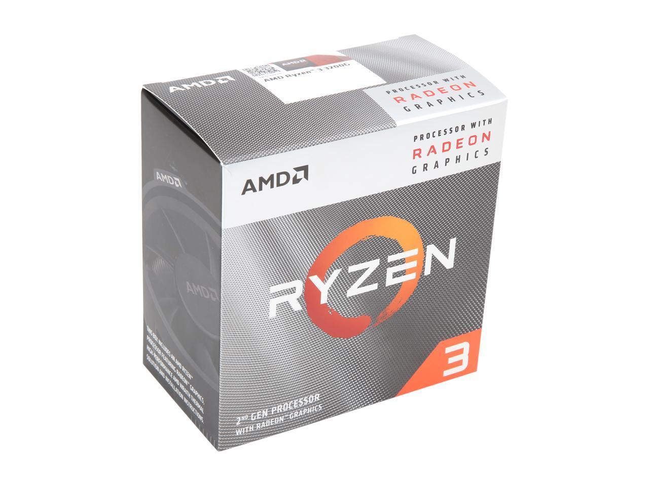 AMD Ryzen 3 2nd Gen with Radeon Graphics - RYZEN 3 3200G Picasso (Zen+)  4-Core 3.6 GHz (4.0 GHz Max Boost) Socket AM4 65W YD3200C5FHBOX Desktop 