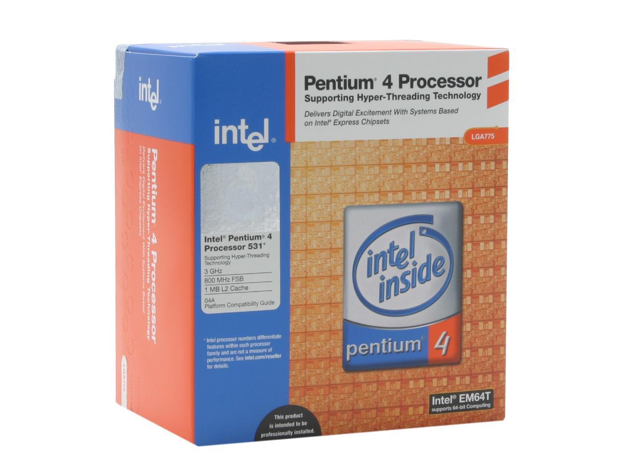 Intel Pentium 4 531 - Pentium 4 Prescott Single-Core 3.0 GHz LGA 775 ...