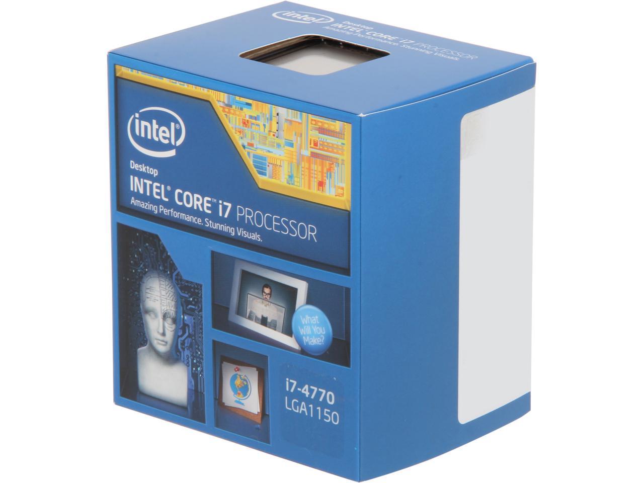 Intel Core i7-4770 - Core i7 4th Gen Haswell Quad-Core 3.4 GHz LGA 1150 84W  Intel HD Graphics Desktop Processor - BX80646I74770