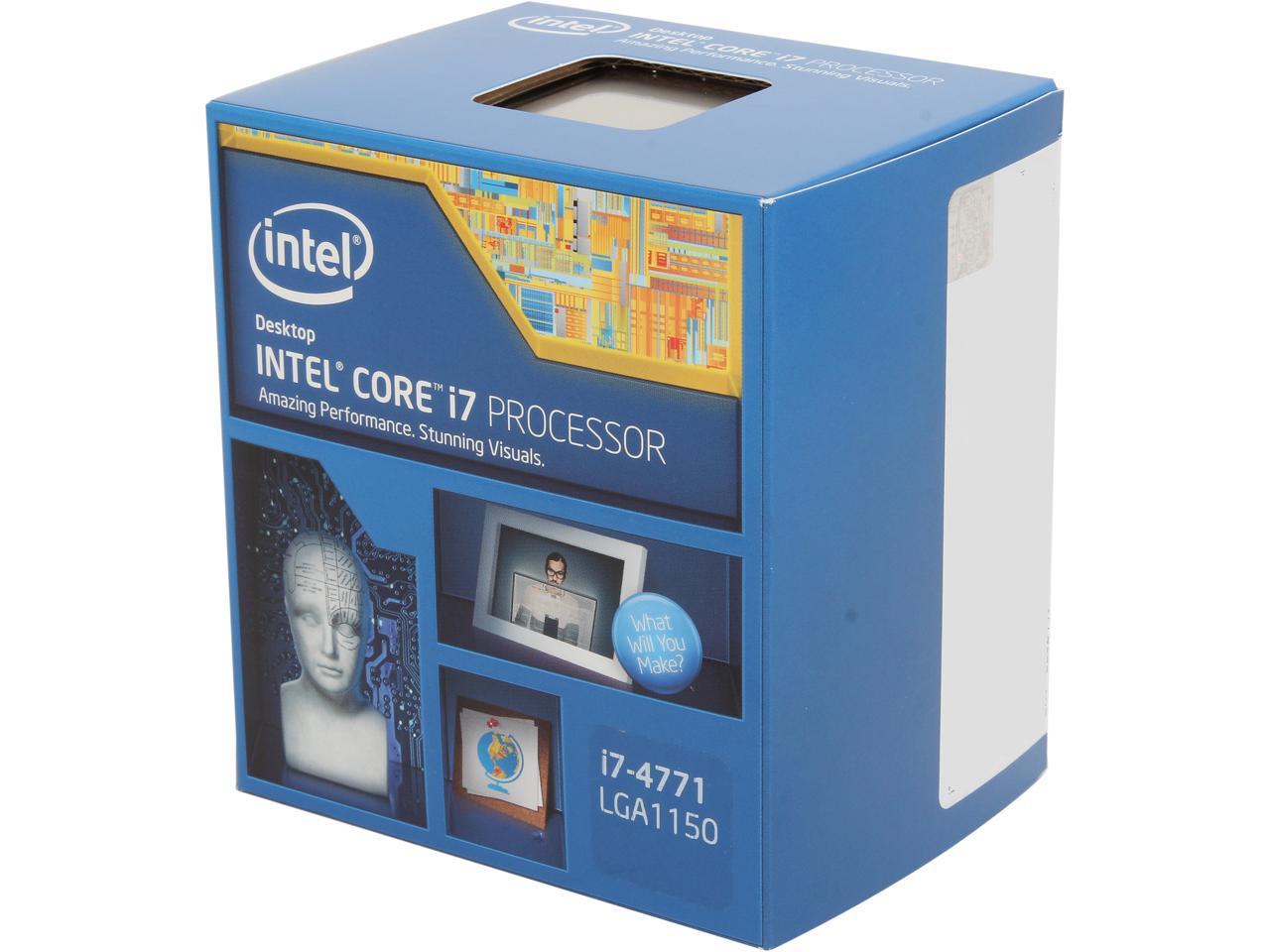 Intel Core i7-4771 - Core i7 4th Gen Haswell Quad-Core 3.5GHz (3.9GHz  Turbo) LGA 1150 84W Intel HD Graphics 4600 Desktop Processor - BX80646I74771