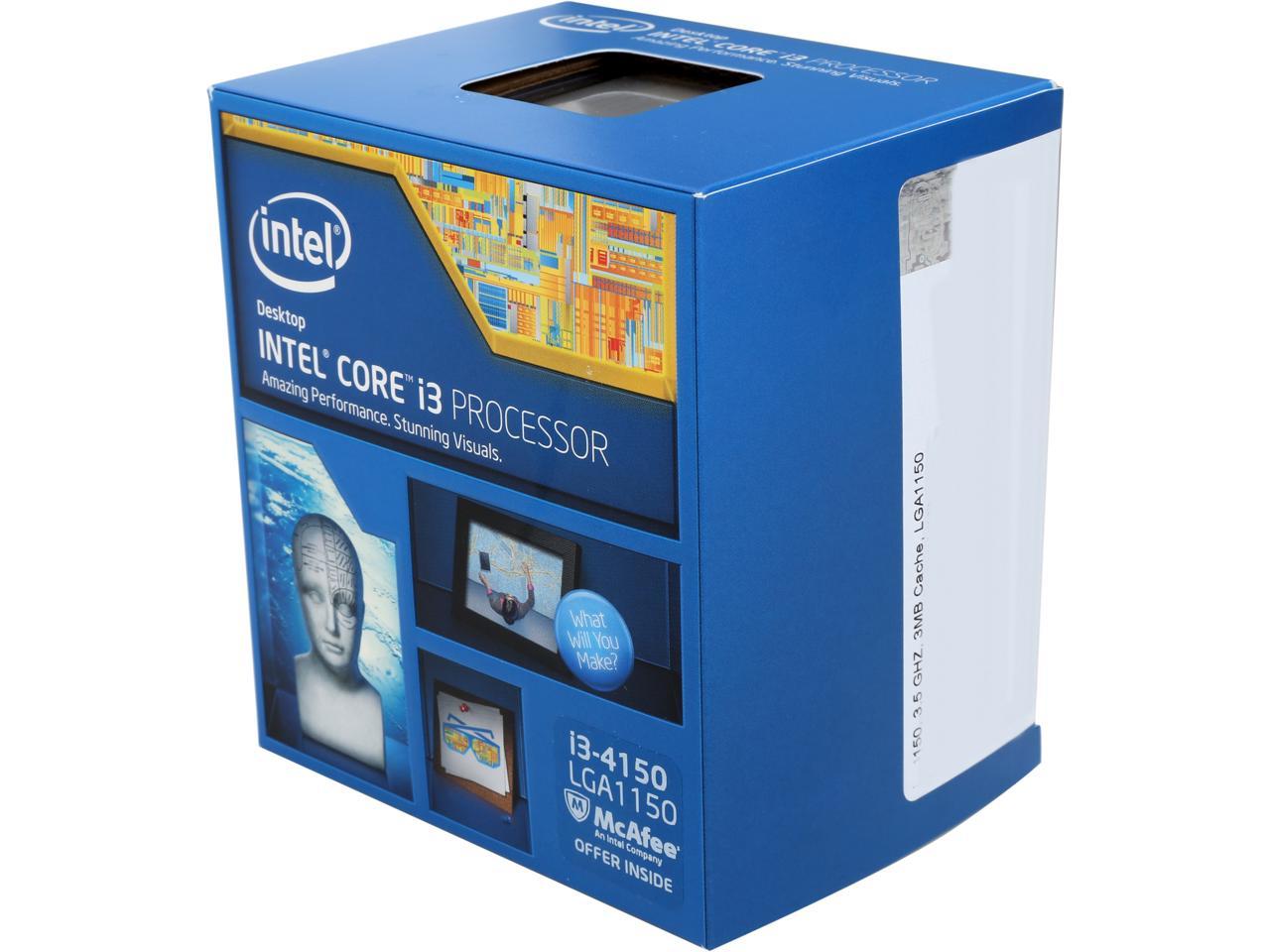 Intel Core i3-4150 - Core i3 4th Gen Haswell Dual-Core 3.5 GHz LGA 1150 54W  Intel HD Graphics 4400 Desktop Processor - BX80646I34150