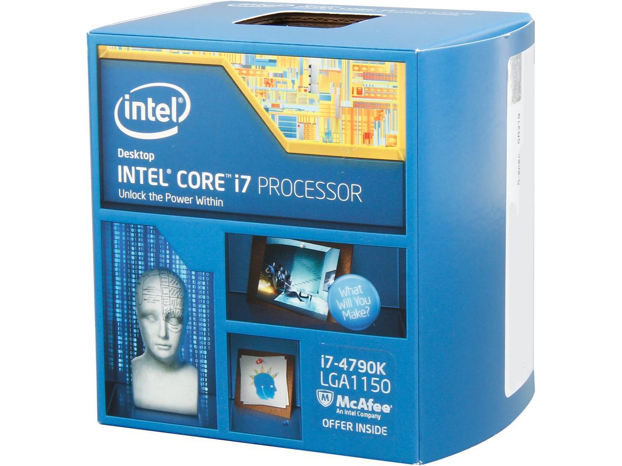 Socket H3 LGA-1150 4 Core Fanless Intel Core i7 i7-4790K Quad-core Retail Pack BXF80646I74790K 4 GHz Processor 