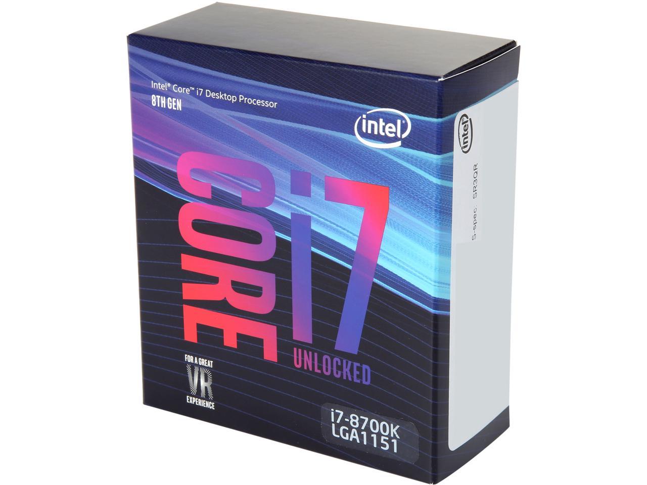 Intel Core i7 8th Gen - Core i7-8700K Coffee Lake 6-Core 3.7 GHz (4.7 GHz  Turbo) LGA 1151 (300 Series) 95W BX80684I78700K Desktop Processor Intel UHD  