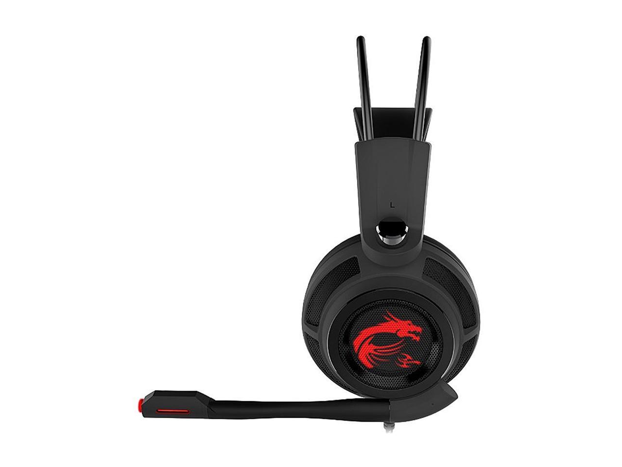 DS 502 Intelligent Vibration System Enhanced Virtual 7.1 Surround Sound MSI Gaming Headset with Microphone 