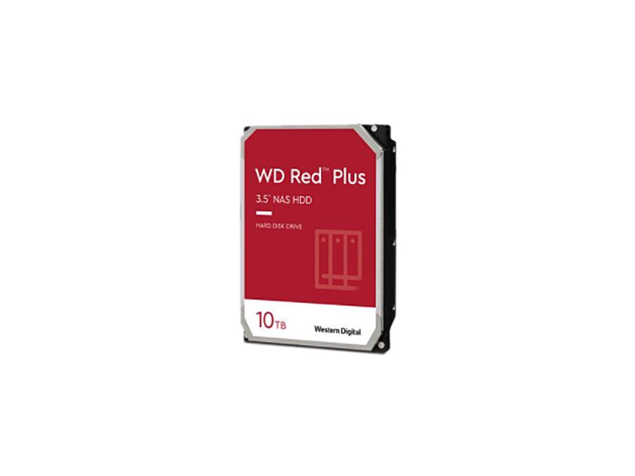 WD Red Plus 10TB NAS Hard Disk Drive - 7200 RPM Class SATA 6Gb/s, CMR, 256MB Cache, 3.5 Inch - WD101EFBX