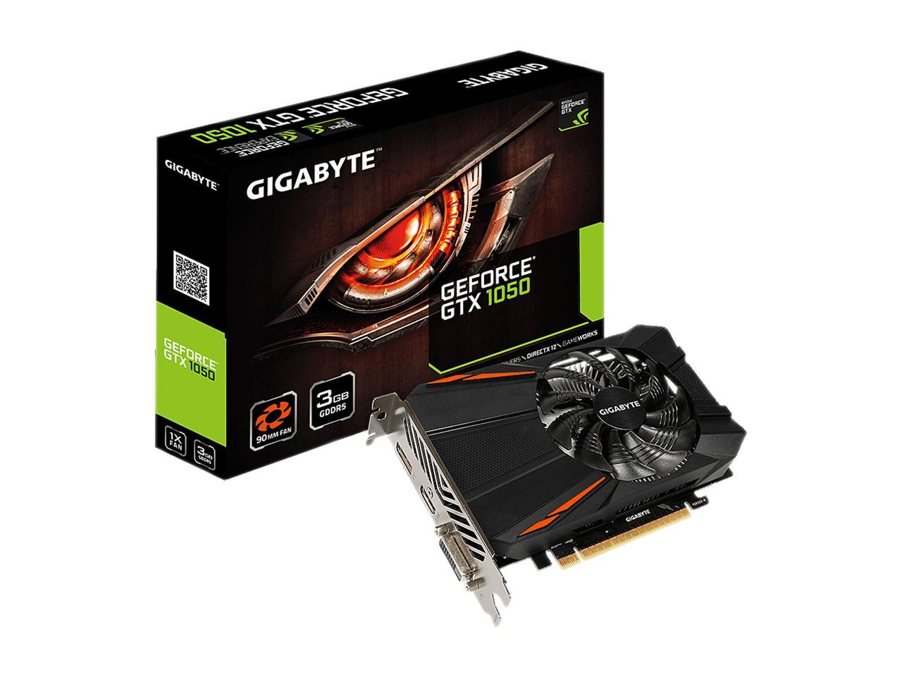 GIGABYTE GeForce GTX 1050 D5 3G GDDR5 Video Card, GV-N1050D5-3GD ...