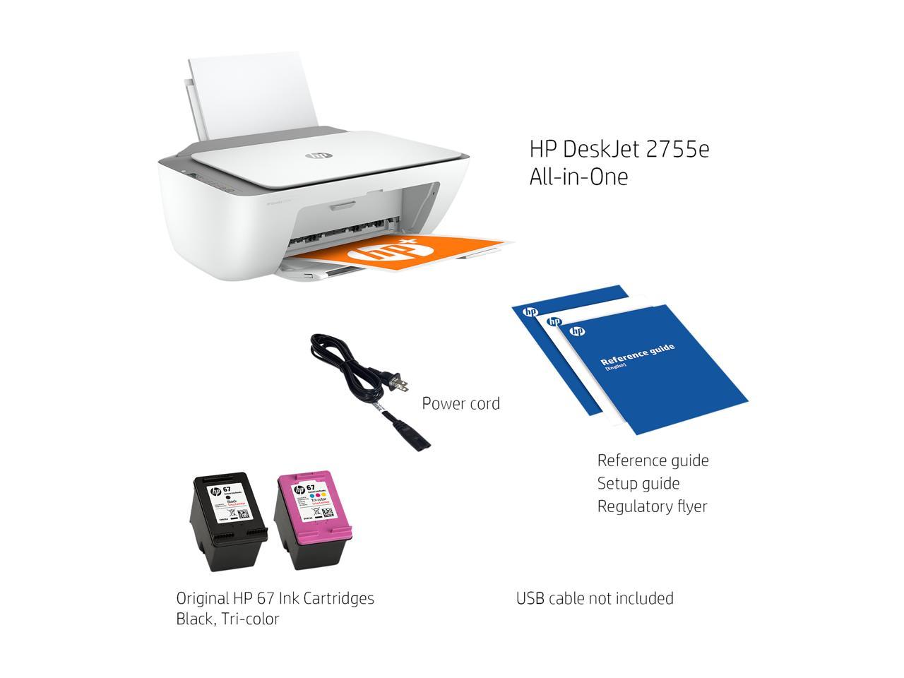 HP DeskJet 2755e All In One Wireless Color Printer With Bonus 6 Months   1E4 0015 00AD5 V02 