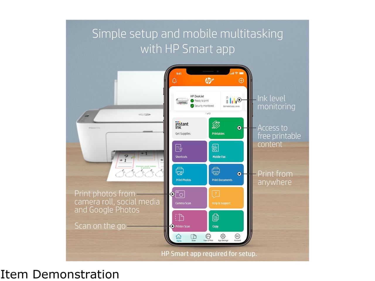 HP DeskJet 2755e All In One Wireless Color Printer With Bonus 6 Months   1E4 0015 00AD5 V09 