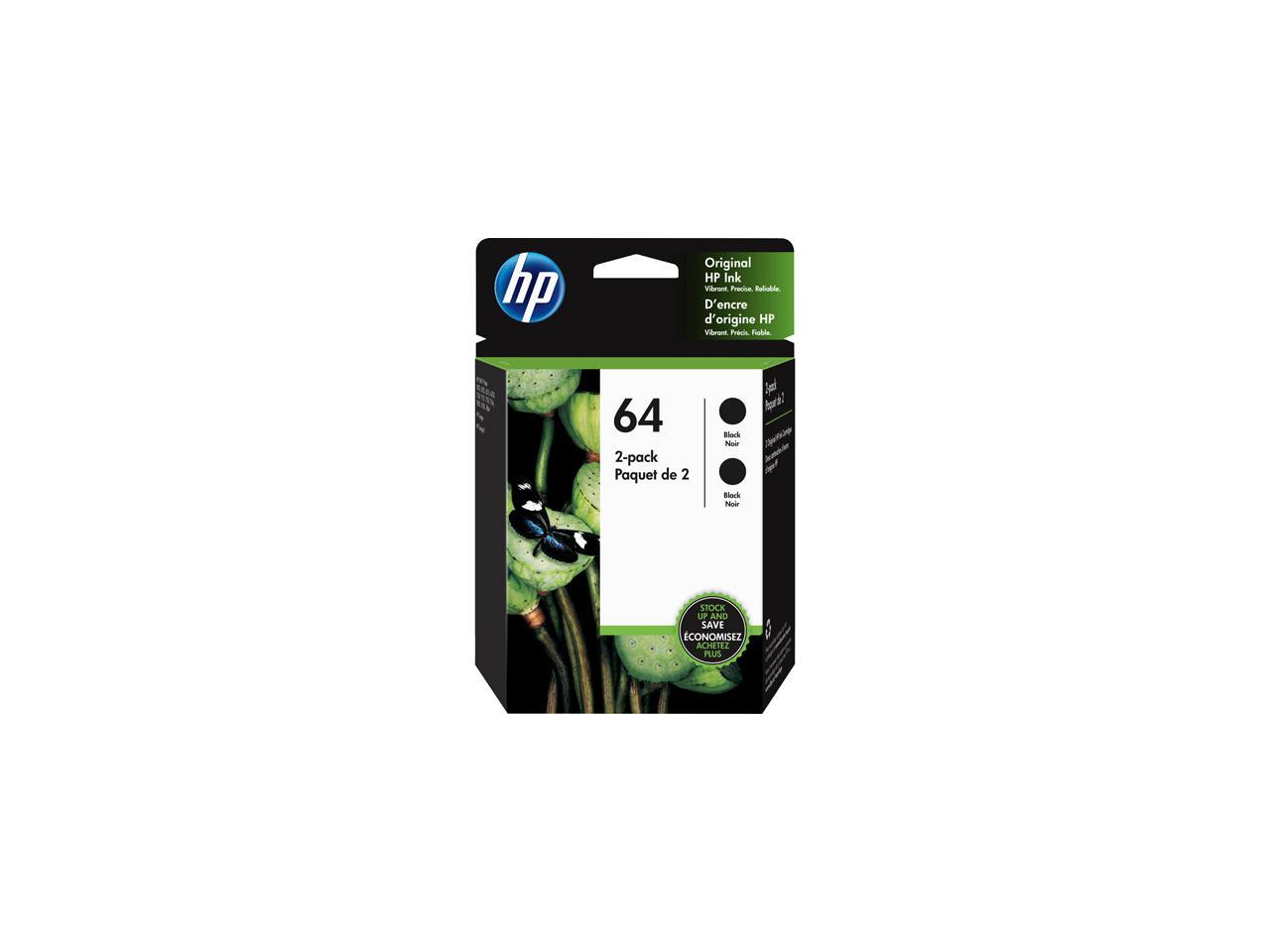 HP 64 Ink Cartridges - Dual Pack - Black - Newegg.com