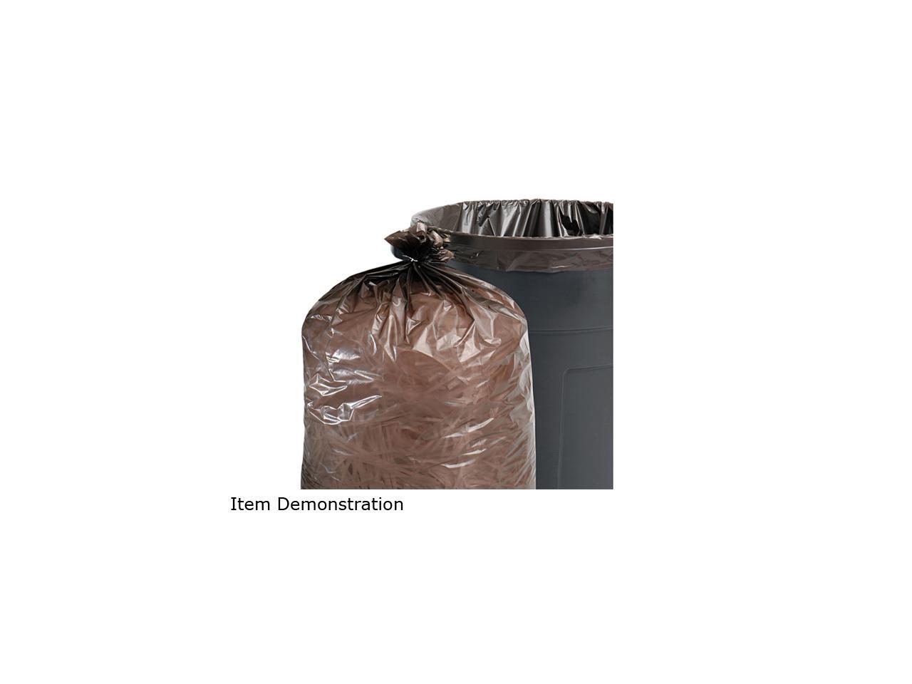 100 Recycled Plastic Garbage Bags, 33Gal, 1.3Mil, 33 X 40, Brown, 100