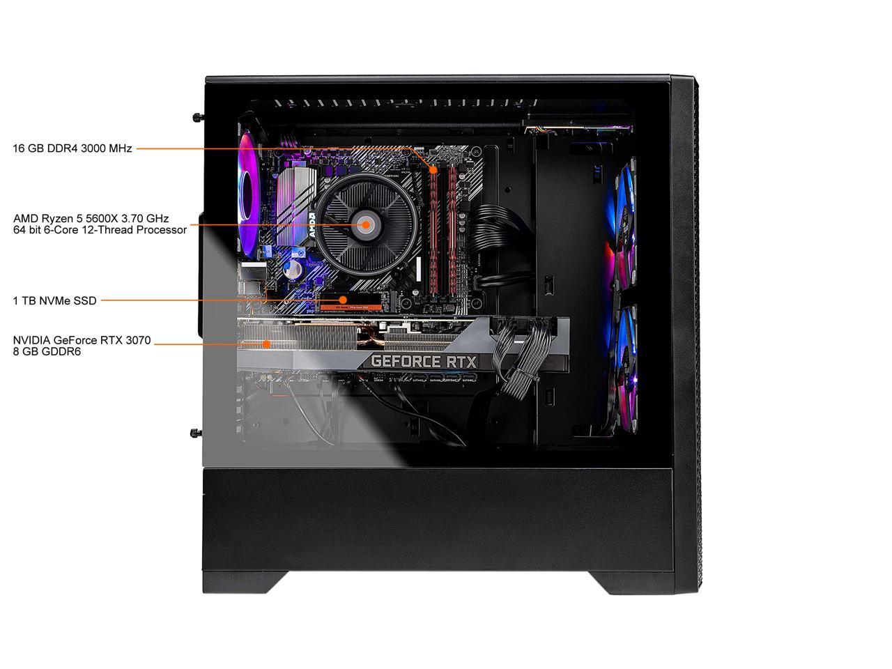 Skytech Blaze 3 0 Gaming Pc Desktop Amd Ryzen 5 5600x 3 7ghz Rtx 3070 8gb Gddr6 1tb Nvme 16g Ddr4 3000 B550 Motherboard 750w Gold Psu Ac Wi Fi Windows 10 Home 64 Bit Newegg Com