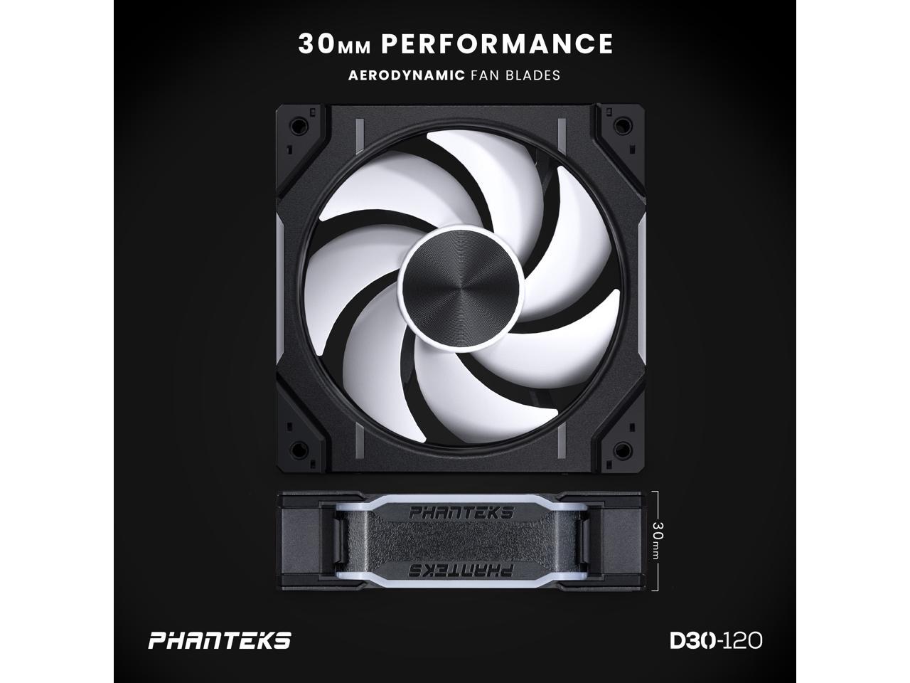 Phanteks D30120 DRGB PWM FAN, Premium DRGB Performance Fan, ARGB/DRGB lighting, Daisychain