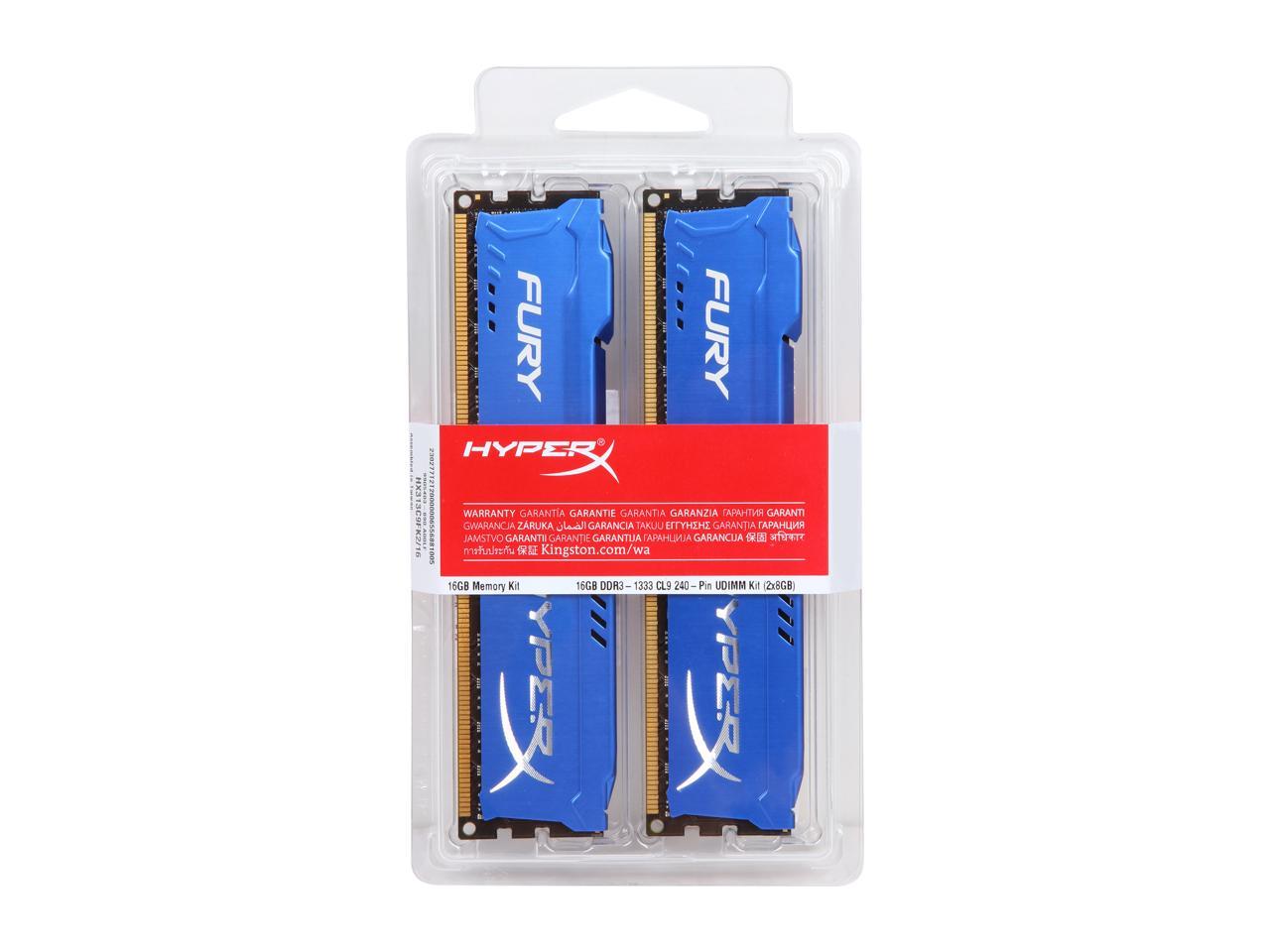 HyperX Fury HX313C9FRK2/16 Mémoire RAM 16Go 1333MHz DDR3 CL9 DIMM Kit 2x8Go Rouge