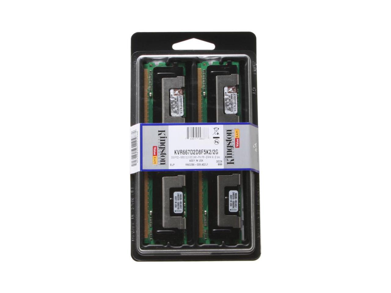 Kingston 2GB 2 X 1GB ECC Fully Buffered DDR2 667 PC2 5300 Dual 
