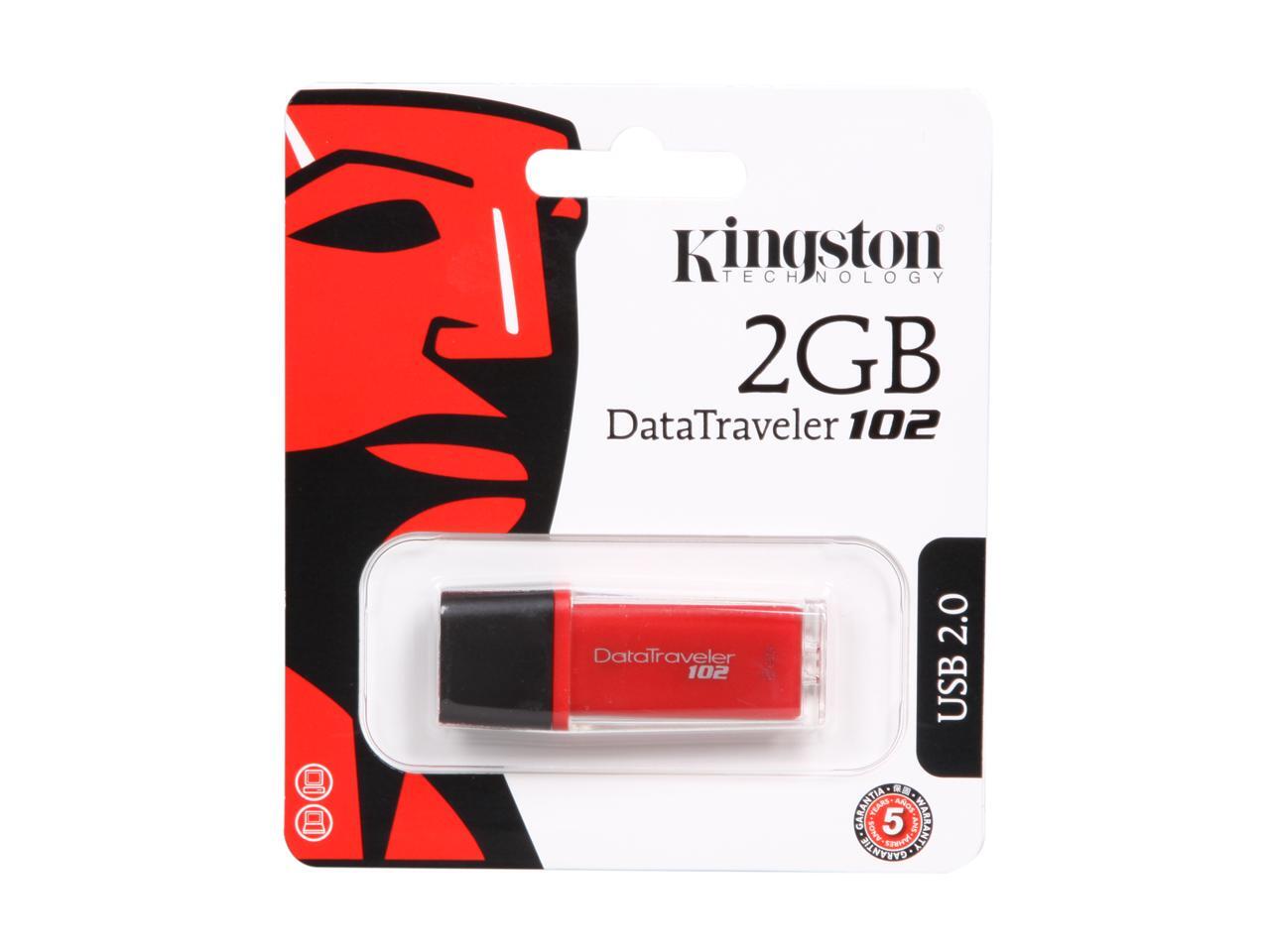 Kingston DataTraveler 102 2GB USB 2.0 Flash Drive (Red)