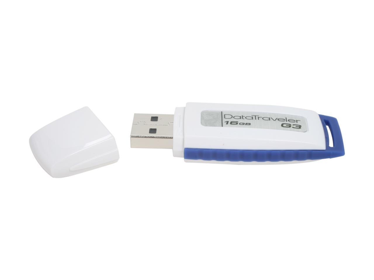 Kingston DataTraveler G3 16GB USB 2.0 Flash Drive (White & Blue ...