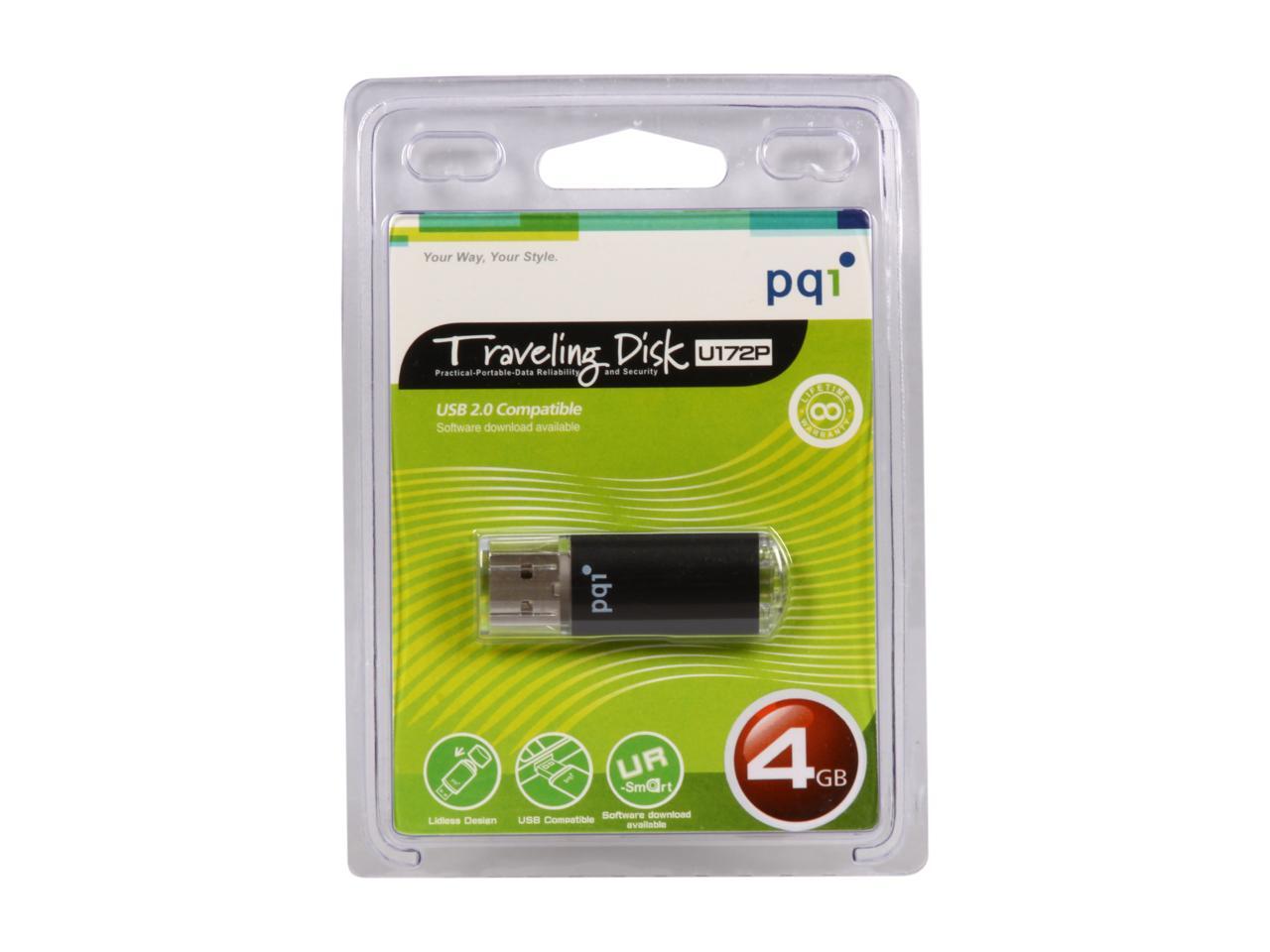 PQI U172P 4GB USB 2.0 Flash Drive (Black)
