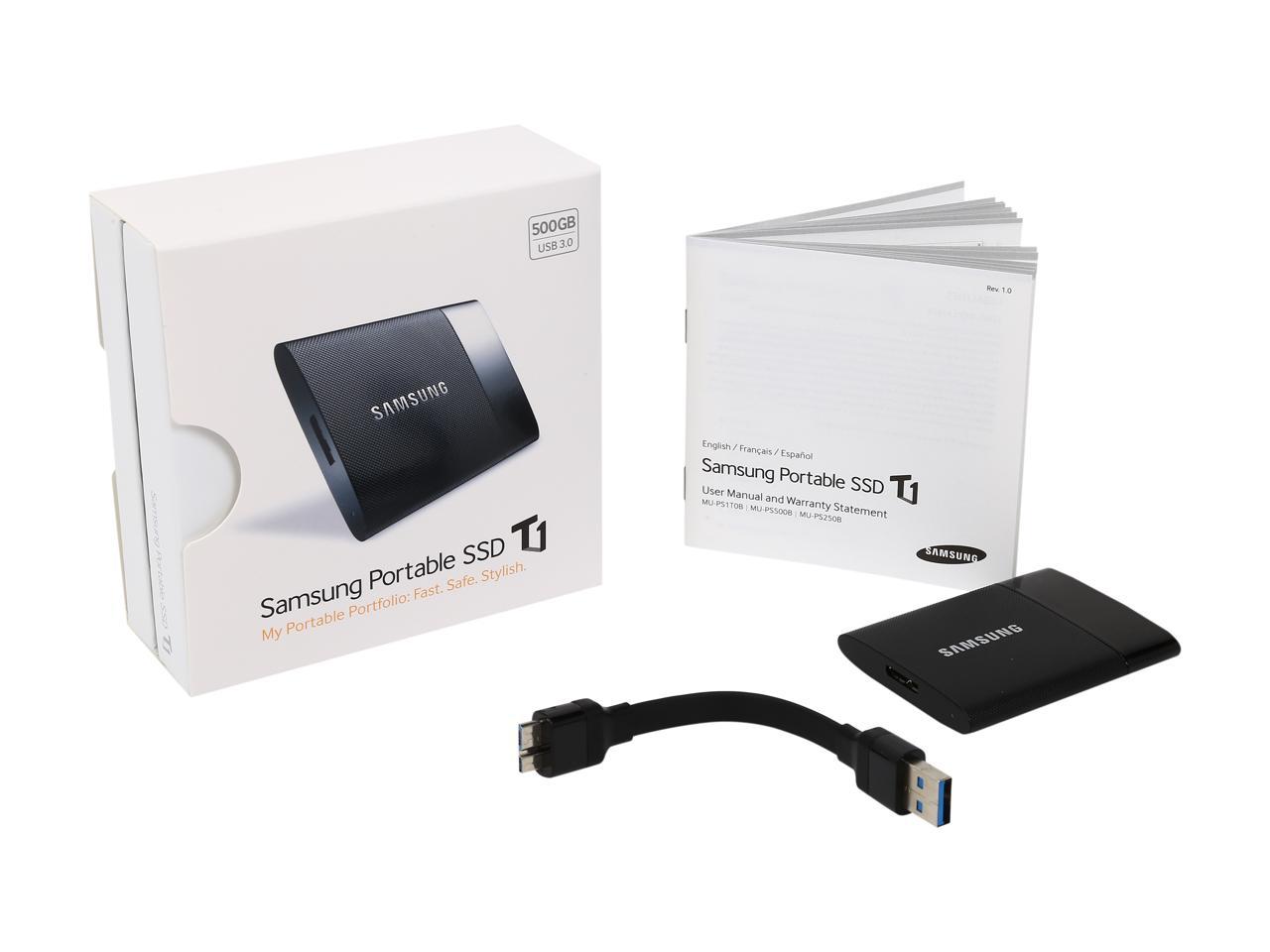 DISCONTINUED MU-PS500B/AM Samsung T1 Portable 500GB USB 3.0 External SSD 