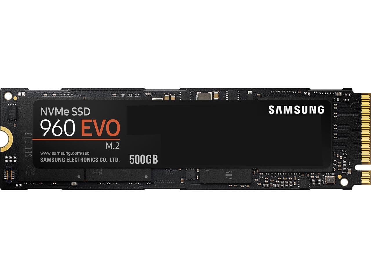 SAMSUNG 960 EVO M.2 500GB NVMe PCI-Express 3.0 x4 Internal Solid State  Drive (SSD) MZ-V6E500BW