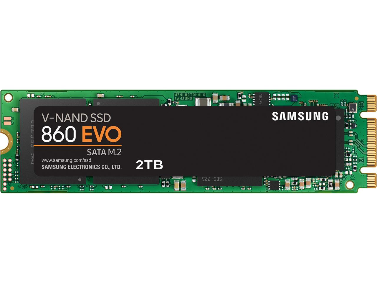 SAMSUNG 860 EVO Series M.2 2280 2TB SATA III V-NAND 3-bit MLC 