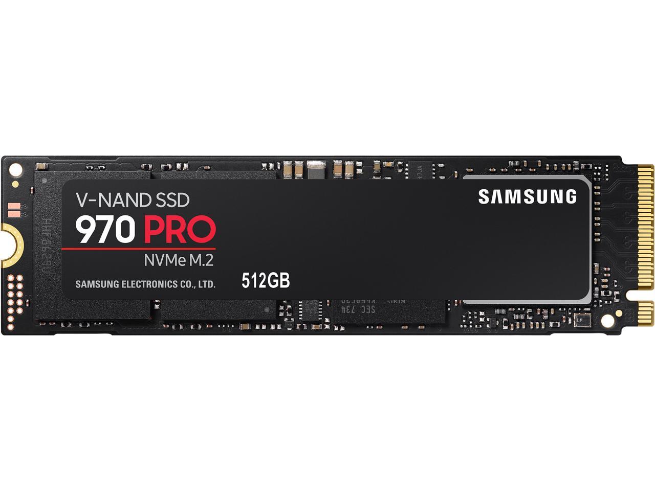 SAMSUNG 970 PRO M.2 2280 512GB PCIe Gen3. X4, NVMe 1.3 64L V-NAND 2-bit MLC  Internal Solid State Drive (SSD) MZ-V7P512BW
