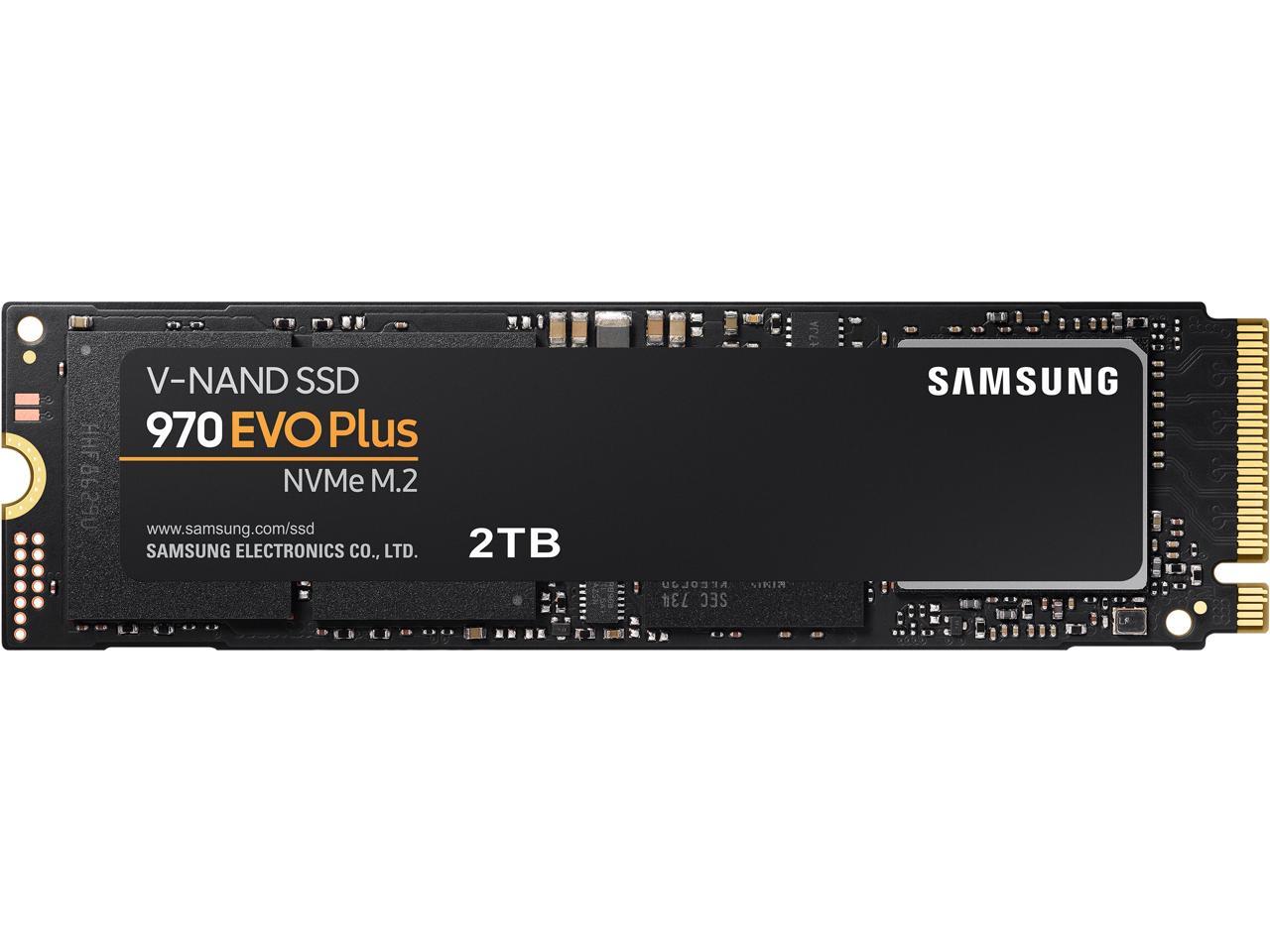 SAMSUNG 970 EVO PLUS M.2 2280 2TB PCIe Gen 3.0 x4, NVMe 1.3 V-NAND 3-bit  MLC Internal Solid State Drive (SSD) MZ-V7S2T0B/AM