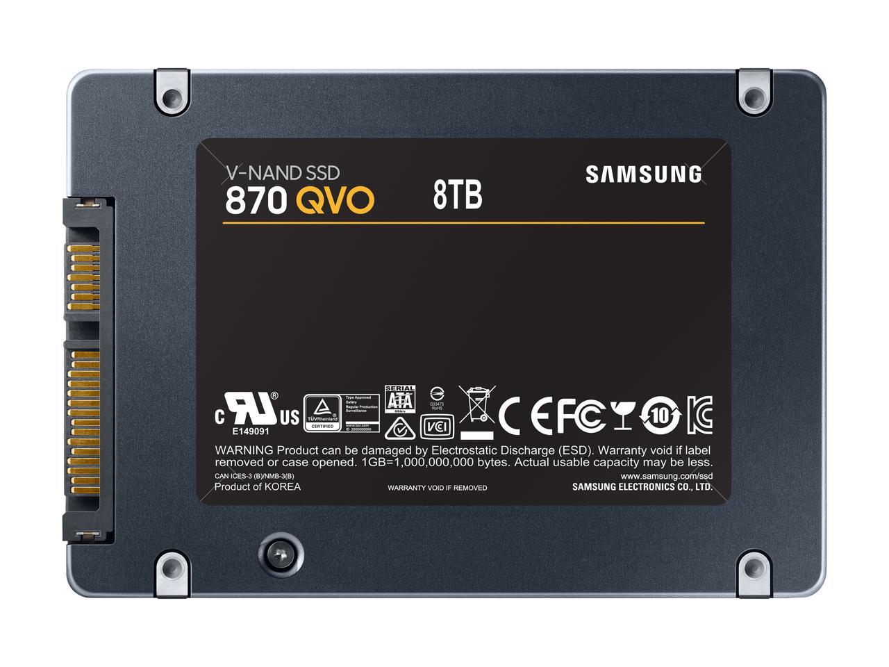 SAMSUNG 870 QVO 2.5" 8TB SATA III Samsung 4-bit V-NAND Internal Solid State Drive (SSD) MZ-77Q8T0B/AM - Newegg.com