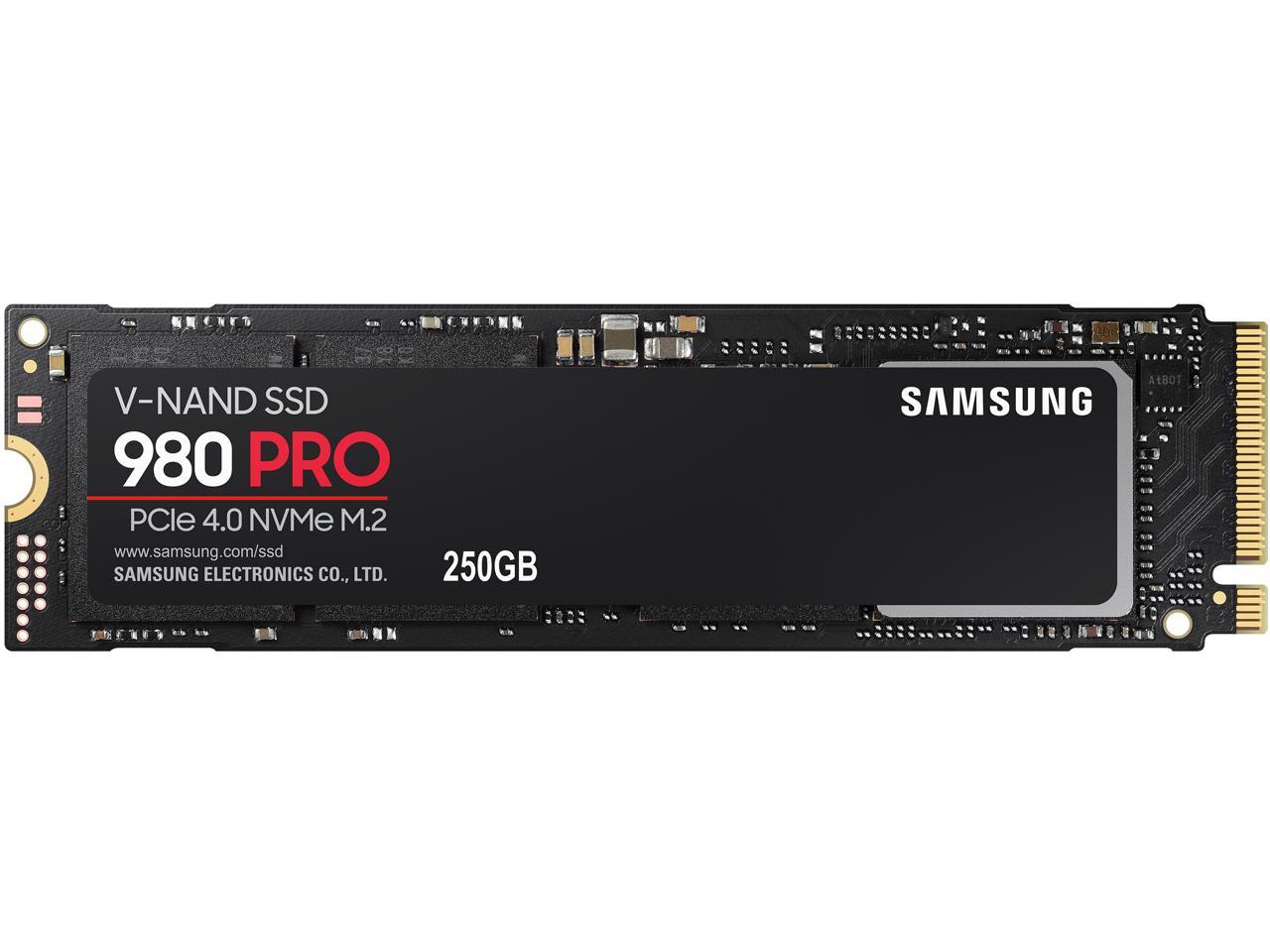 SAMSUNG 980 PRO M.2 2280 250GB PCI-Express Gen 4.0 x4, NVMe 1.3c Samsung  V-NAND Internal Solid State Drive (SSD) MZ-V8P250B/AM