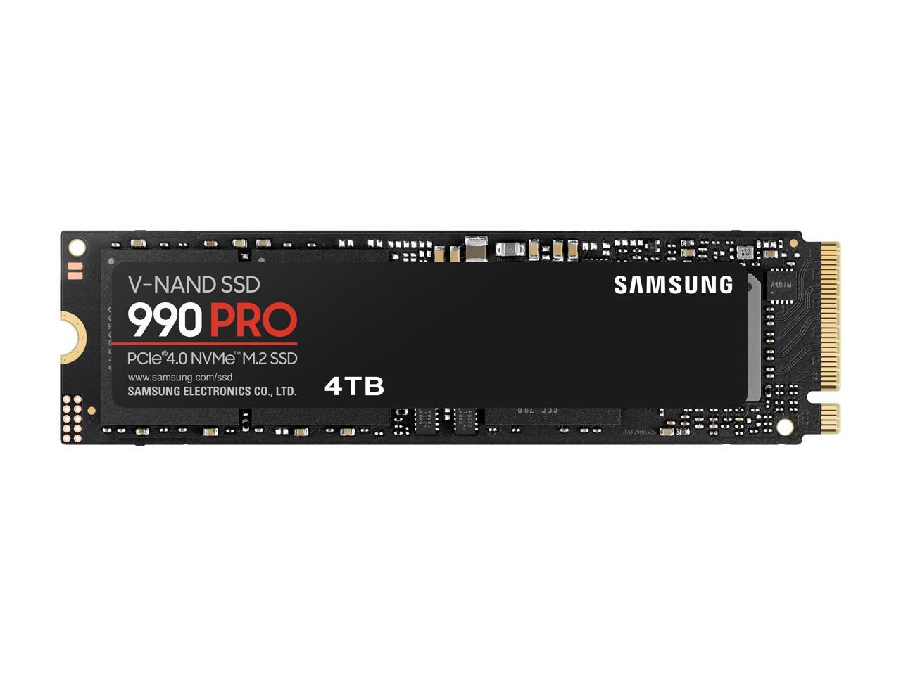 SAMSUNG 990 PRO M.2 2280 4TB PCI-Express Gen 4.0 x4, NVMe 2.0 V7 V-NAND 3bit MLC Internal Solid State Drive (SSD) MZ-V9P4T0B/AM. Non-Heatsinkの商品画像