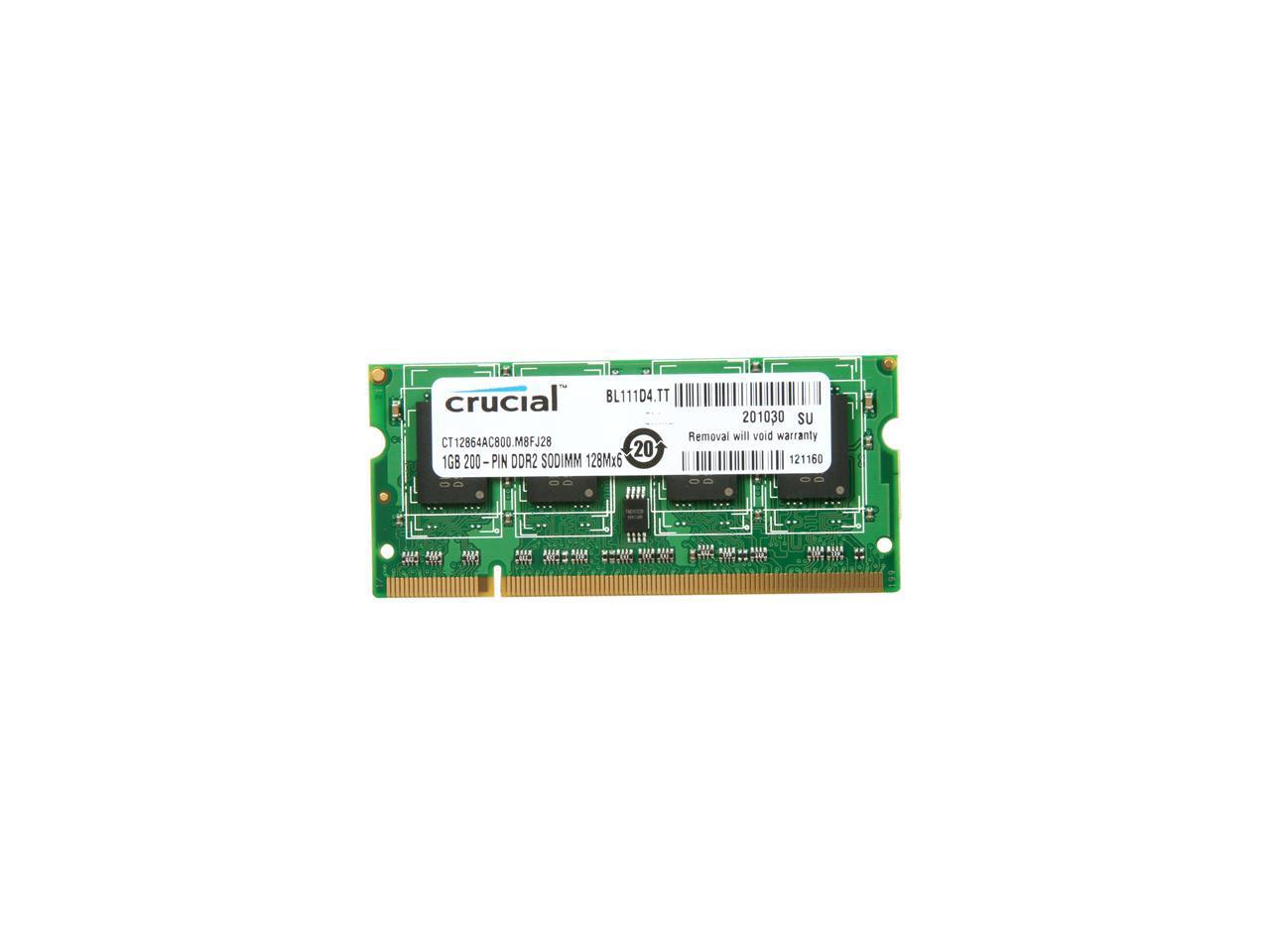 Memoria RAM de 1GB Crucial CT12864AC667 DDR2, 667MHz, PC2-5300, SODIMM, 200-Pin 