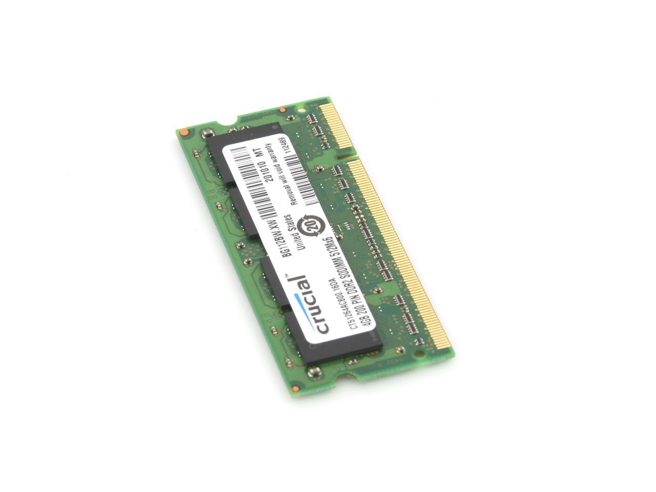 Crucial 8GB (2 x 4GB) 200-Pin DDR2 SO-DIMM DDR2 800 (PC2 6400) Dual