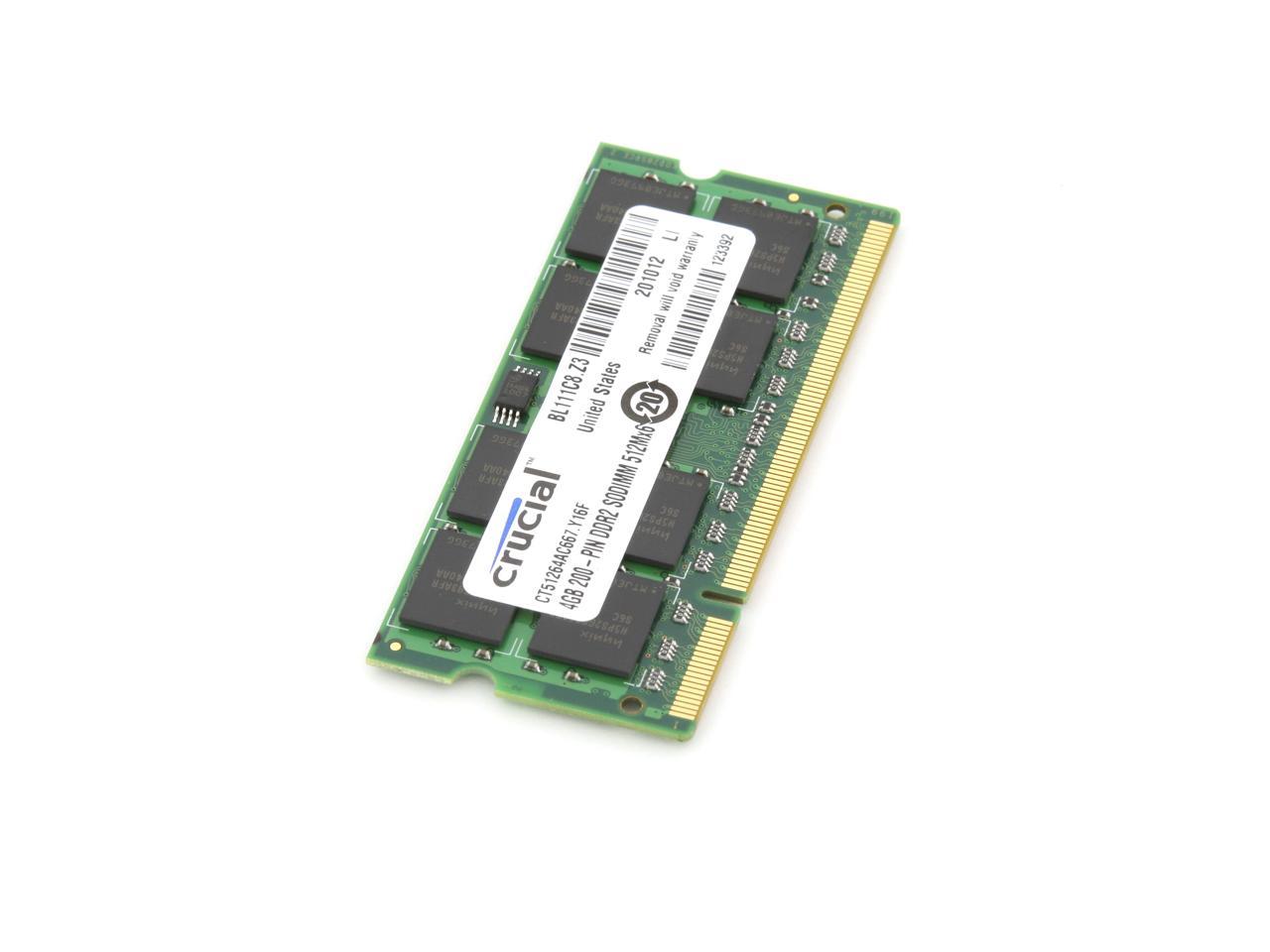 Crucial 8gb 2 X 4gb 200 Pin Ddr2 So Dimm Ddr2 667 Pc2 5300 Laptop