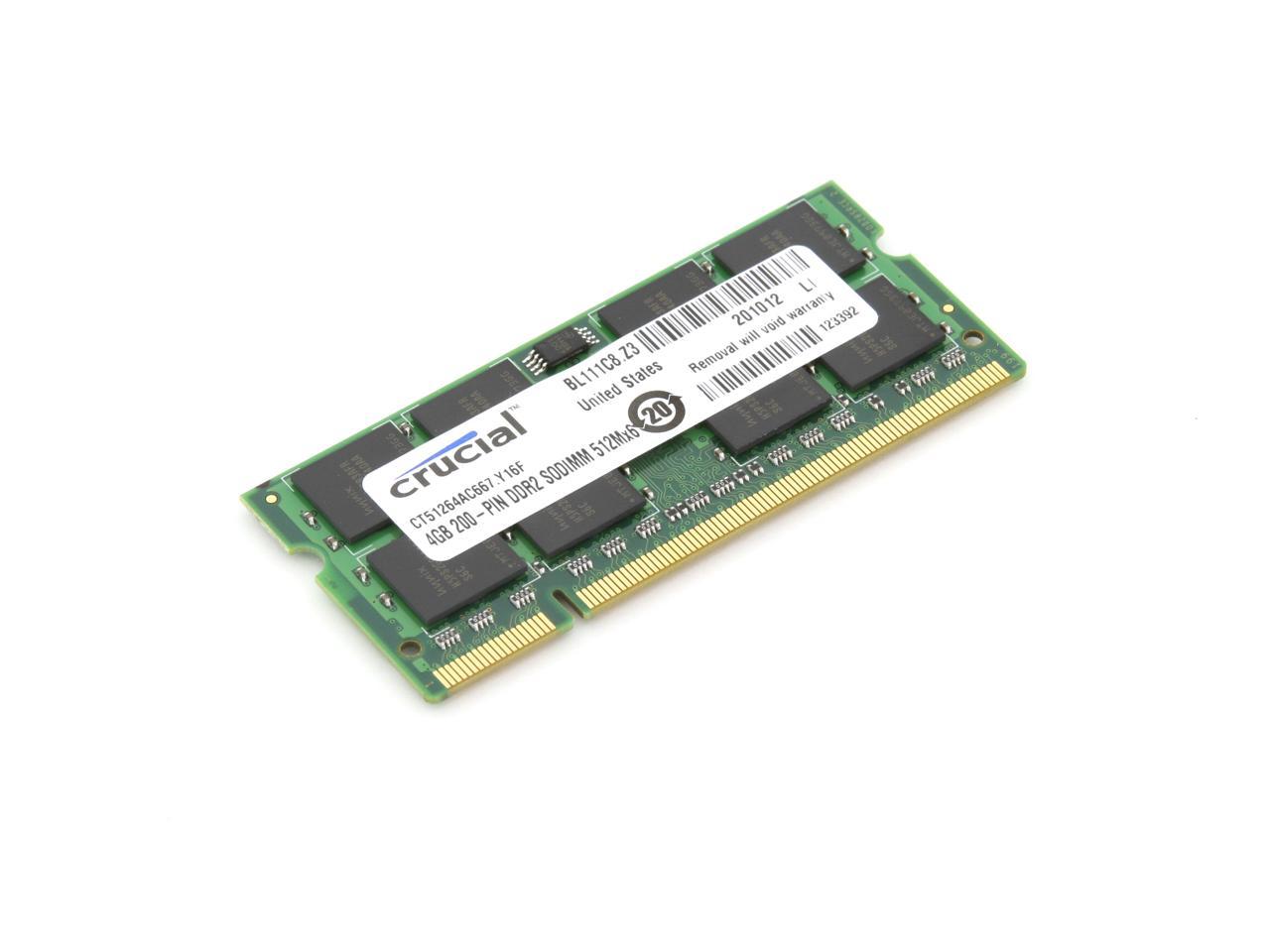 Crucial 8GB (2 x 4GB) 200-Pin DDR2 SO-DIMM DDR2 667 (PC2 5300) Laptop