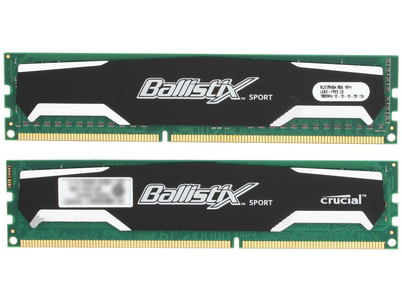 Ballistix Sport 8gb Kit 2 X 4gb Ddr3 1600 Udimm www.newegg.com