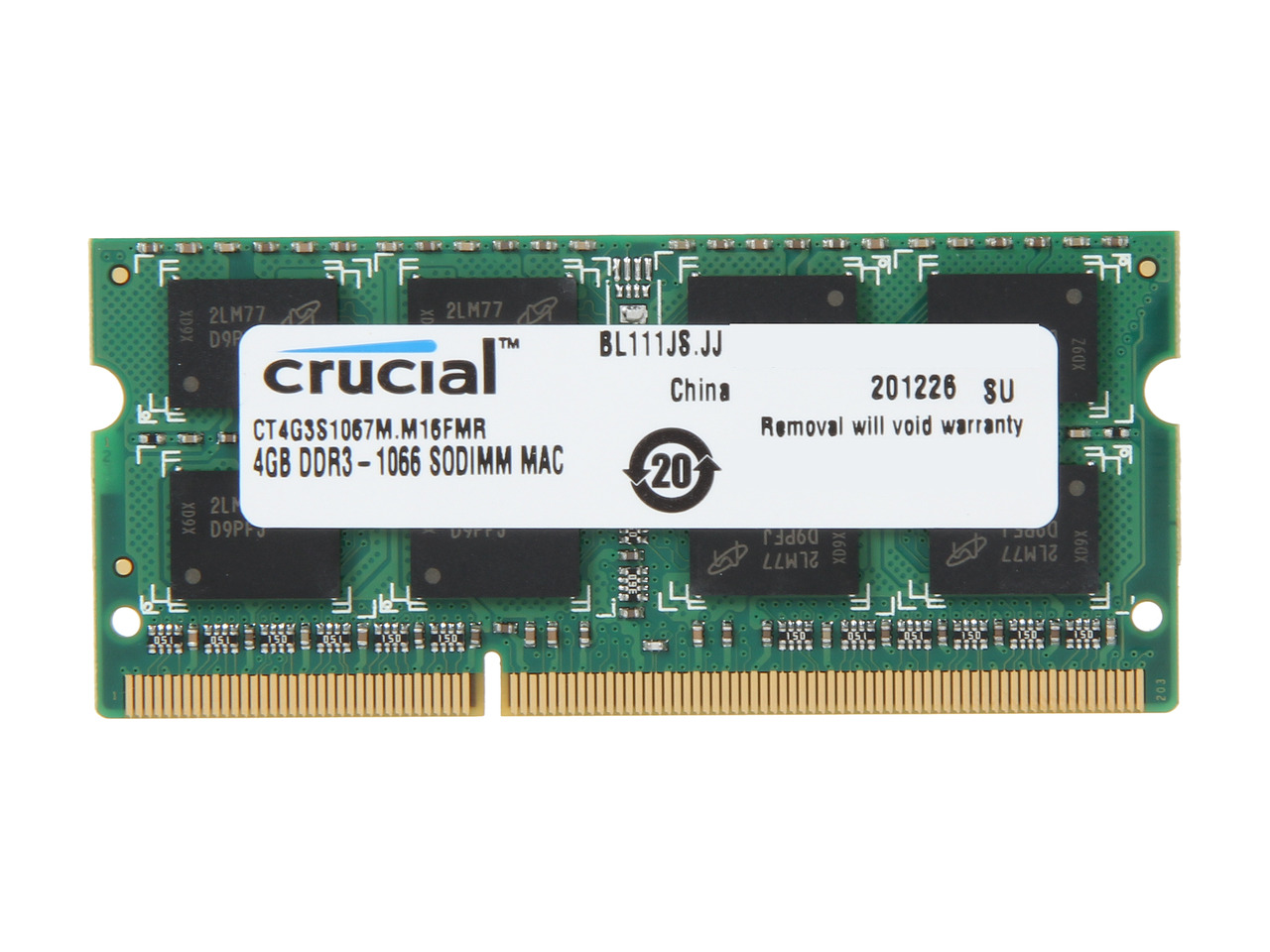 thumbnail image 2 of Crucial 4GB DDR3 SO-DIMM Laptop Memory – 204-Pin, 1600MHz (PC3L-12800) 1.35V 2 of 2