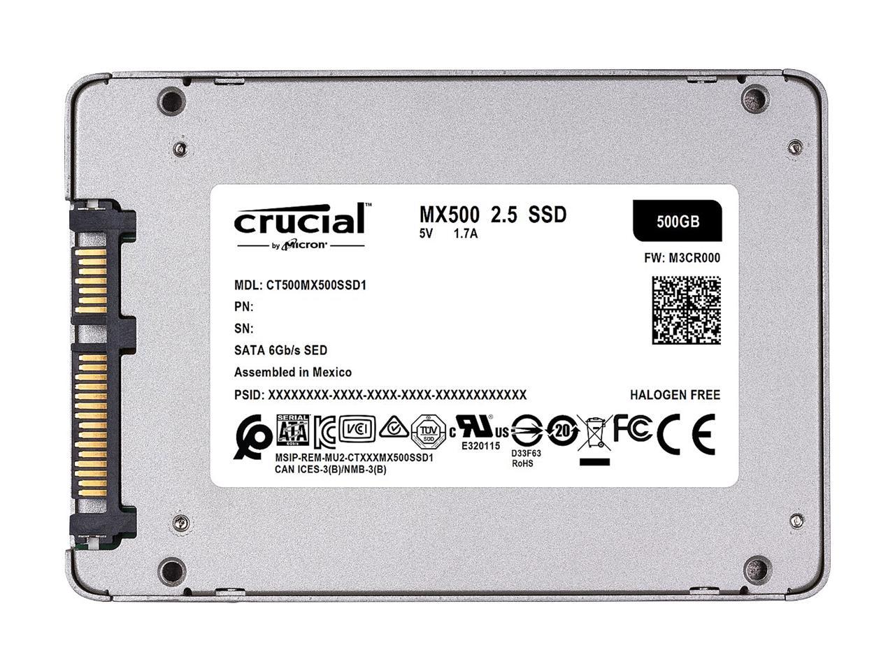 Crucial MX500 500GB 3D NAND SATA 2.5 Inch Internal SSD, up to 560