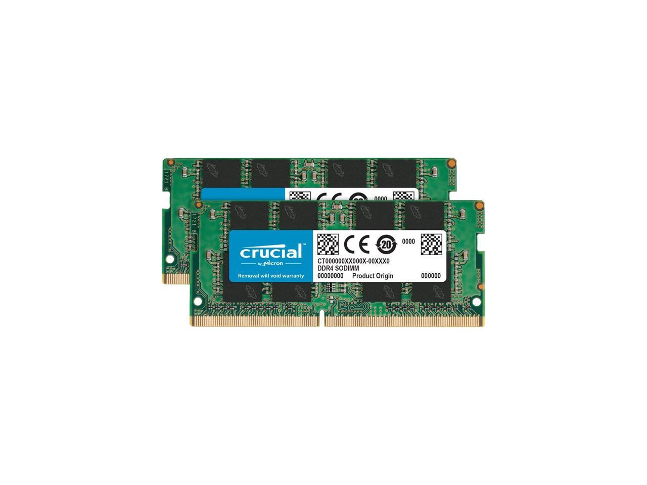 Crucial 64GB Kit (32GBx2) DDR4 3200 MT/s CL22 SODIMM 260-Pin 