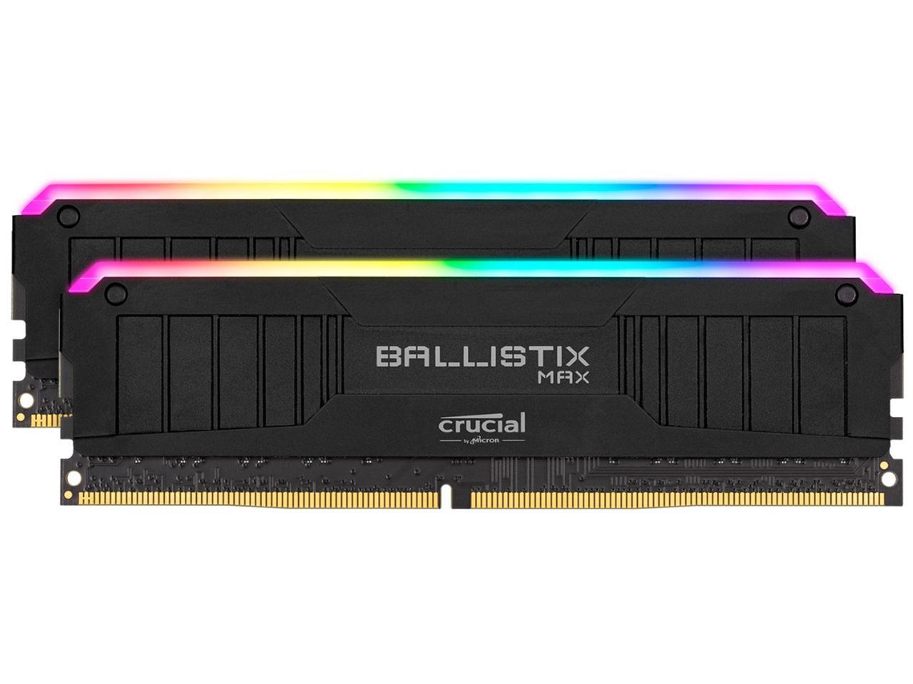 Used - Very Good: Crucial Ballistix MAX RGB 4400 MHz DDR4 DRAM Desktop Gaming Memory Kit 32GB