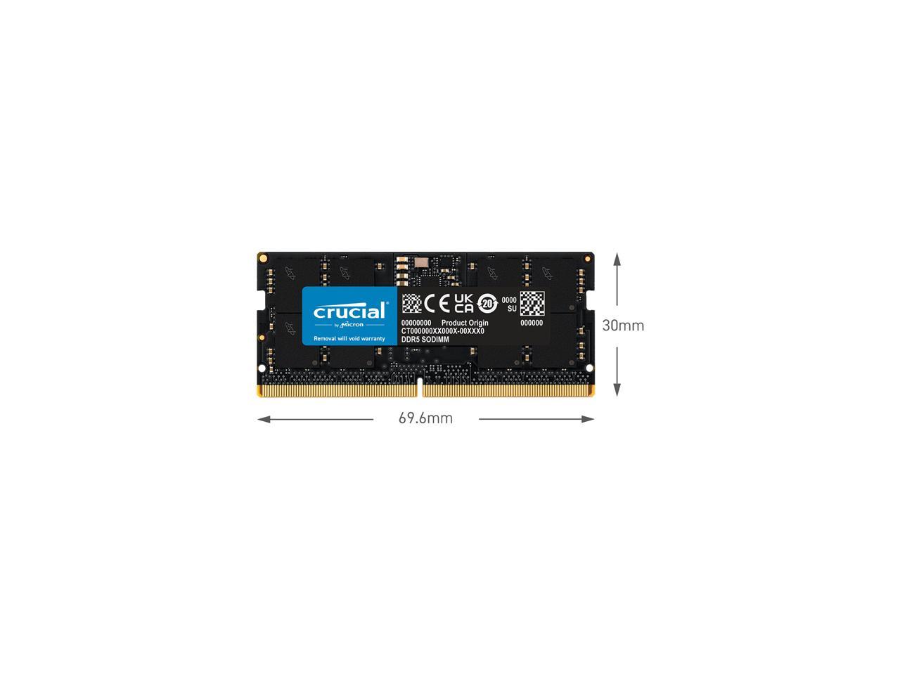 Crucial 8GB 262-Pin DDR5 SO-DIMM DDR5 4800 (PC4 38400) Laptop Memory ...