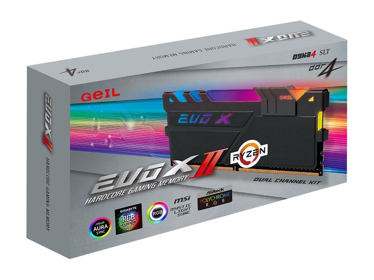 GeIL EVO X II 16GB (2 x 8GB) DDR4 3600 (PC4 28800) Desktop Memory Model  GAEXSY416GB3600C18ADC