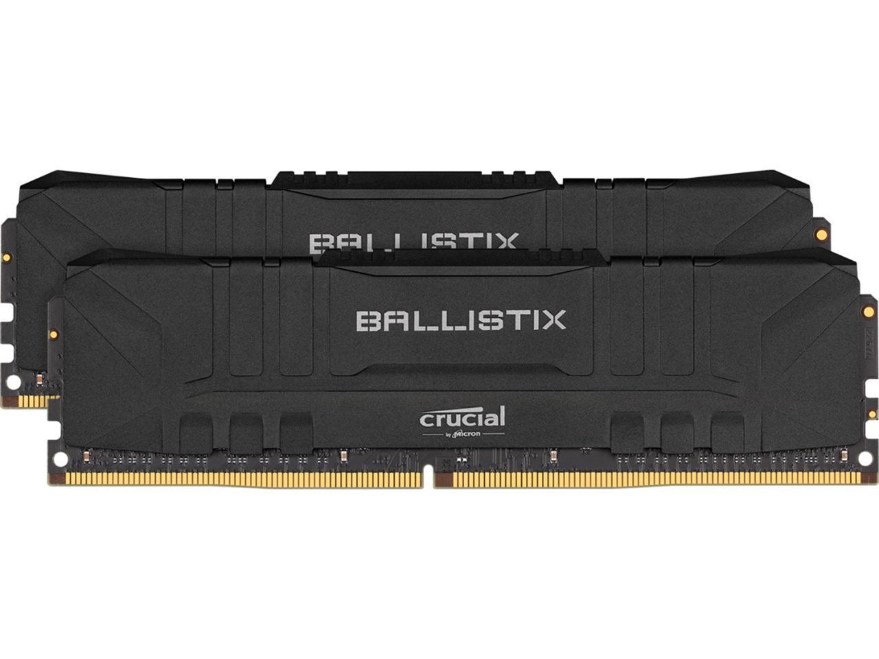 Crucial Ballistix 3200 MHz DDR4 DRAM Desktop Gaming Memory Kit 32GB  (16GBx2) CL16 BL2K16G32C16U4B (BLACK)