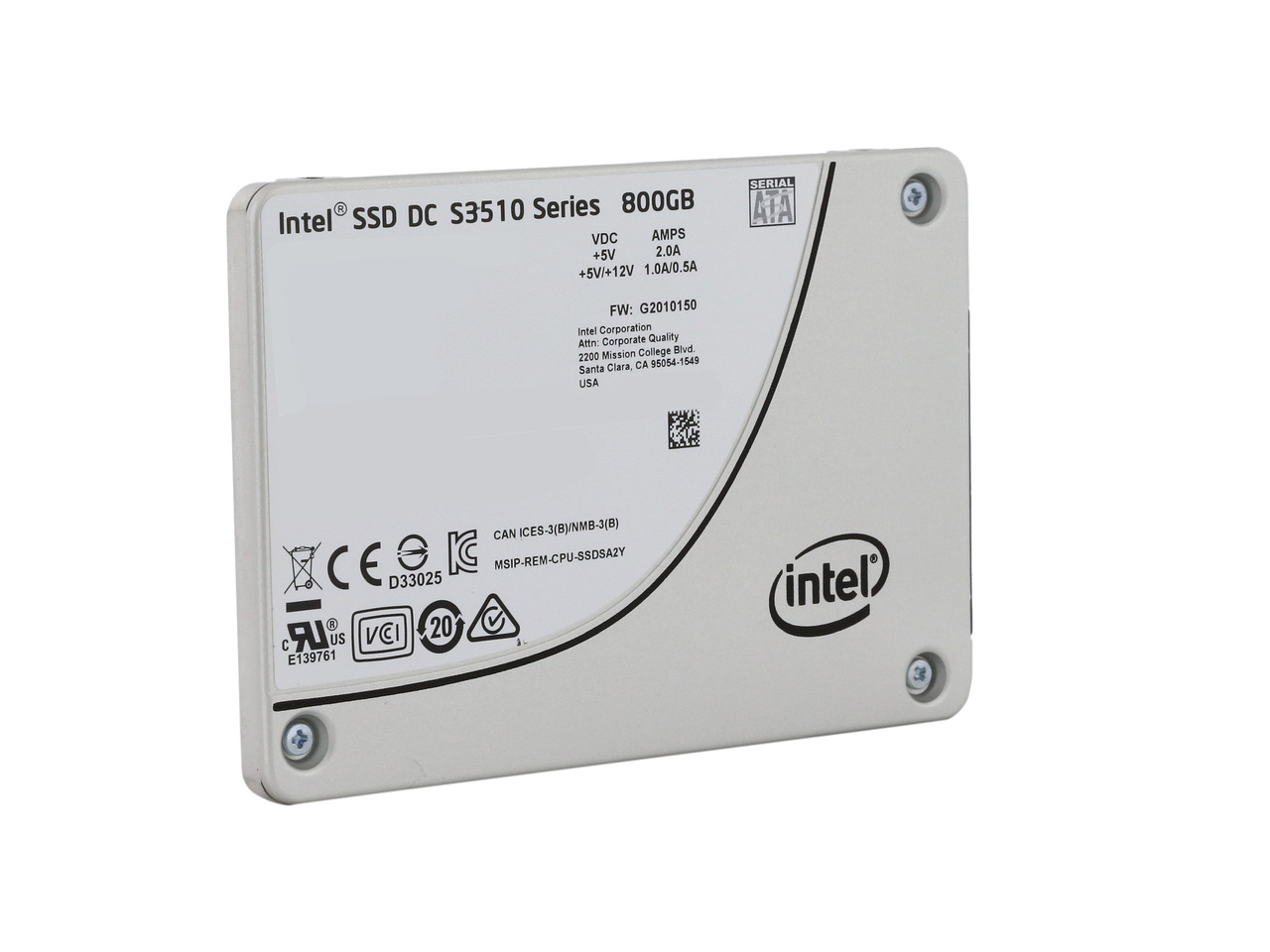 thumbnail image 2 of Intel DC S3510 480GB 2.5" SATA III Internal Solid State Drive – MLC, Enterprise SSD 2 of 3