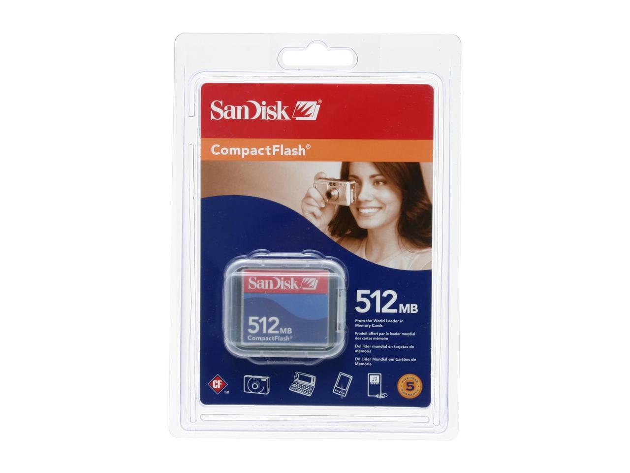 SanDisk 512 MB CompactFlash Card SDCFB-512-A10 CF Type I Card 