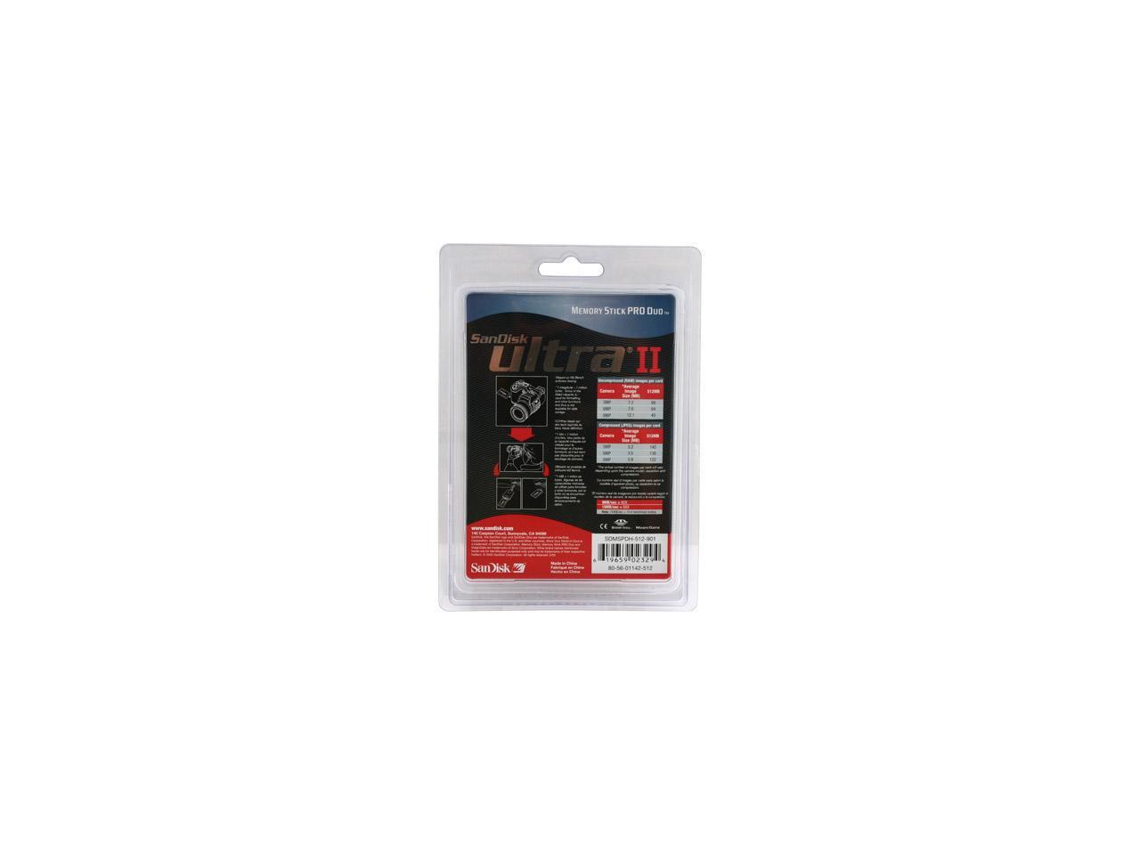 SanDisk MagicGate Ultra II 512MB Memory Stick Pro Duo (MS Pro Duo) Flash Card Model SDMSPDH512