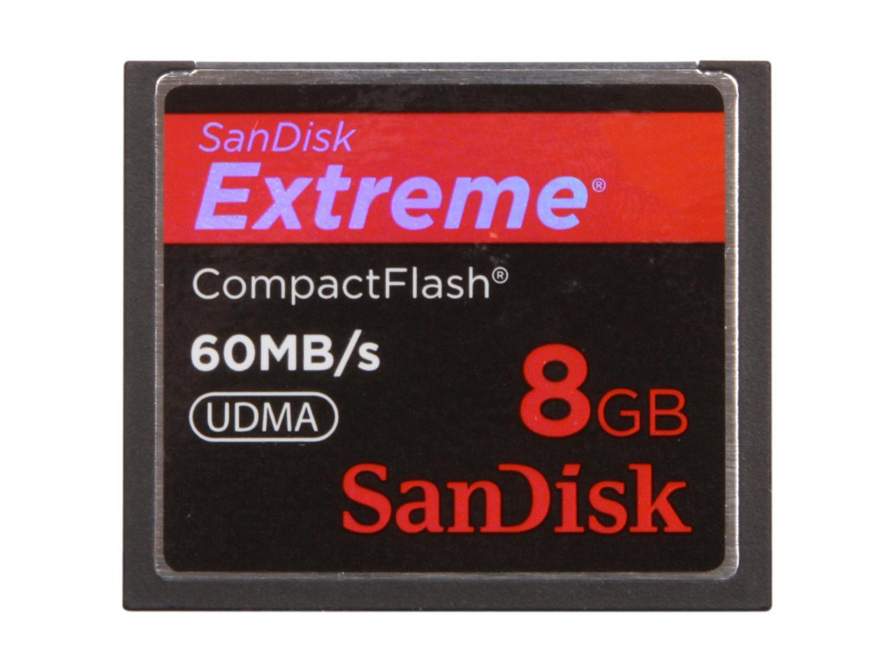 Sandisk Extreme 8gb Compact Flash Cf Flash Card Model Sdcfx 008g A61