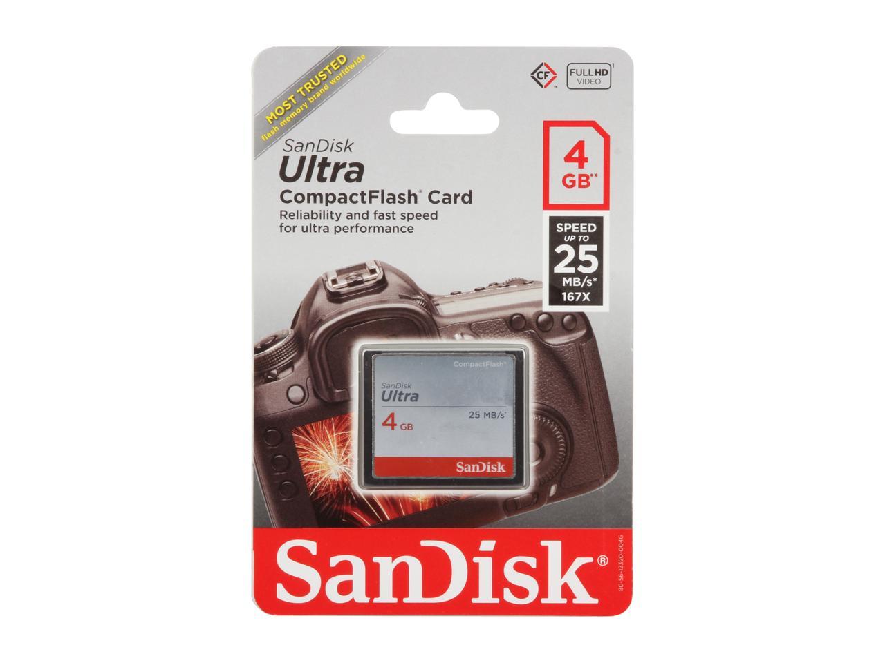 SanDisk Ultra 4GB Compact Flash (CF) Flash Card Model SDCFHS-004G-A46 ...