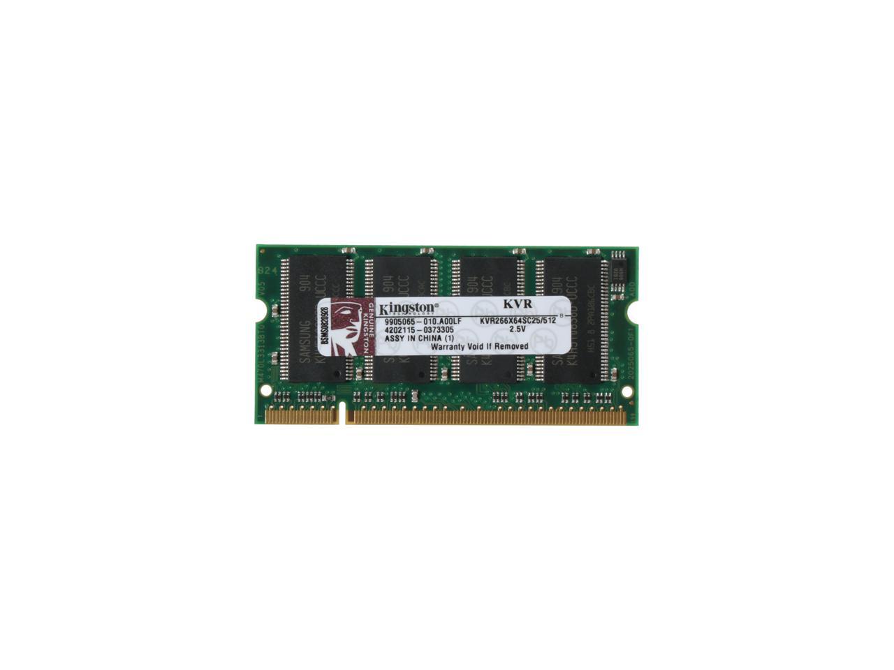 Kingston ValueRAM 512MB 200-Pin DDR SO-DIMM DDR 266 (PC 2100) Laptop ...