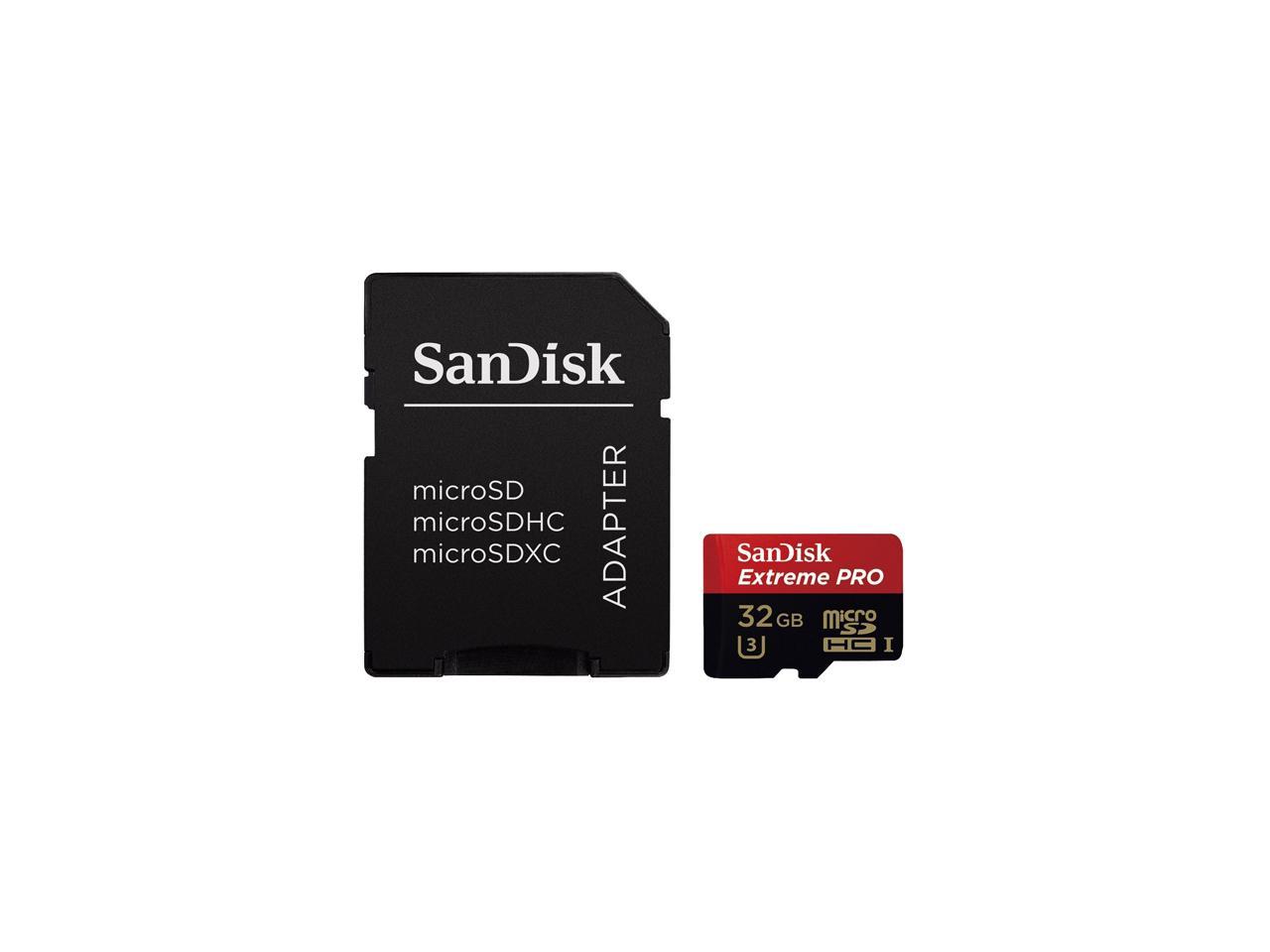 SDSDQXP-032G-G46A Carte Mémoire MicroSD SanDisk Extreme Pro 32 Go Classe 10 U3 avec Adaptateur 